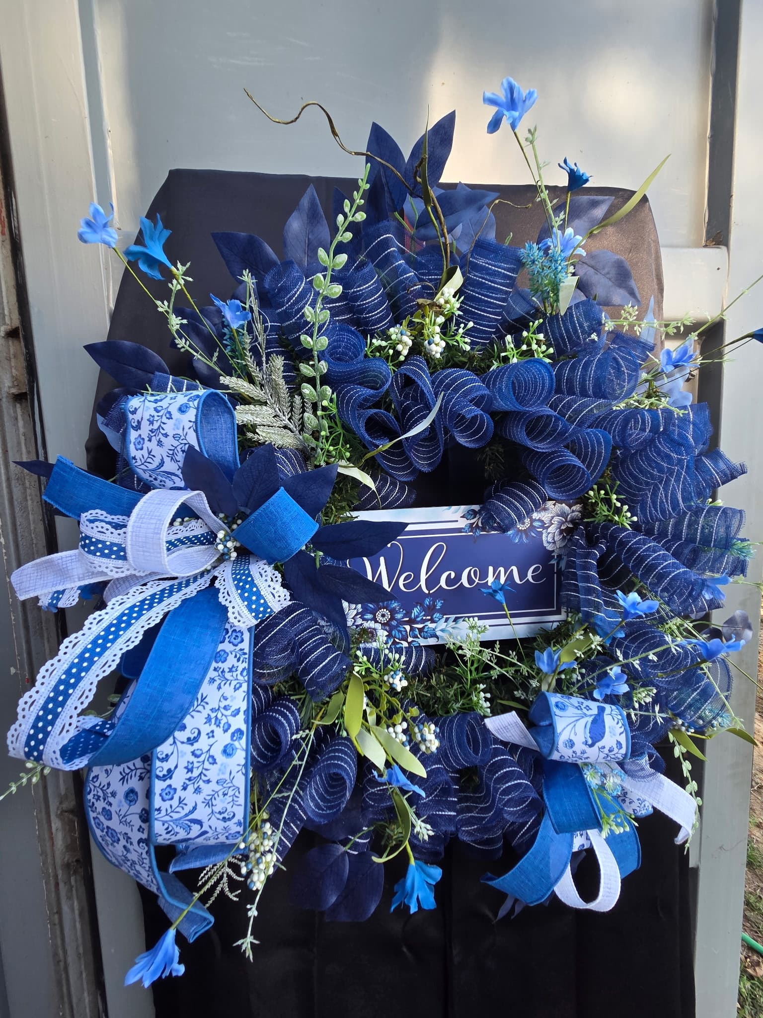 Blue Welcome Wreath
